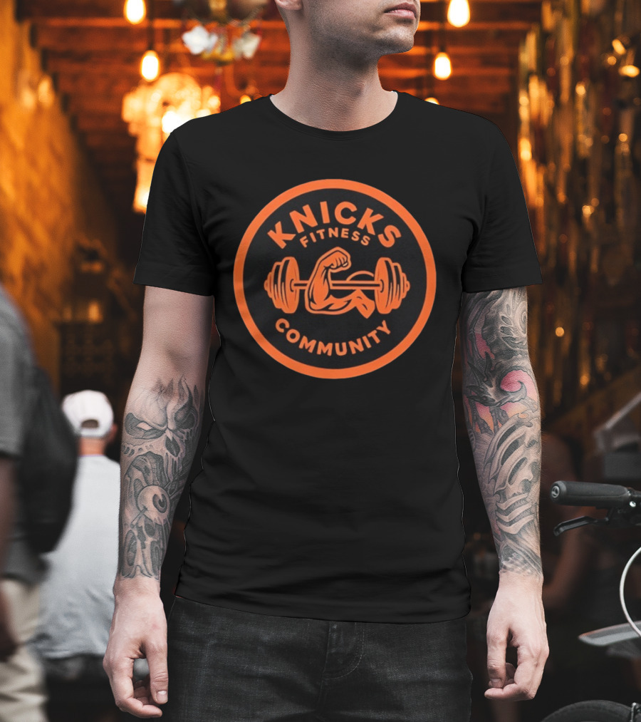 Knicks Fitness Community Bicep Curl Weightlifting T-Shirt