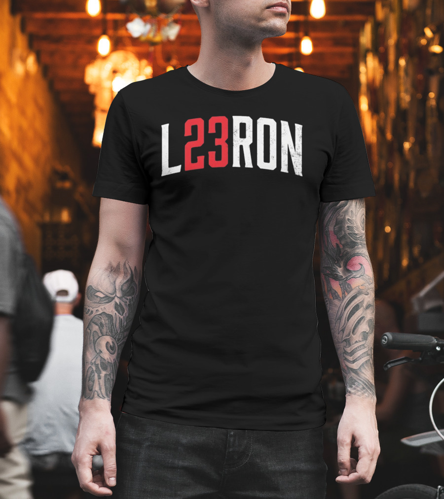 L23Ron Distressed LeBron James NBA Basketball T-Shirt