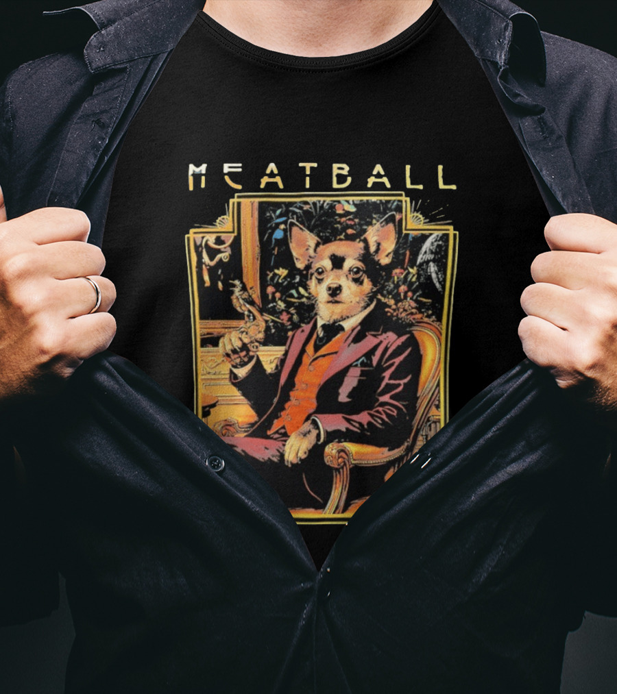 Meatball Chihuahua In Classic Suit Smoking Dapper T-Shirt