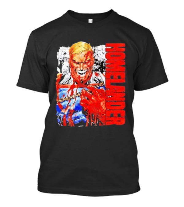 Homelander The Boys Superhero Cartoon Blood Splattered Image T-Shirt