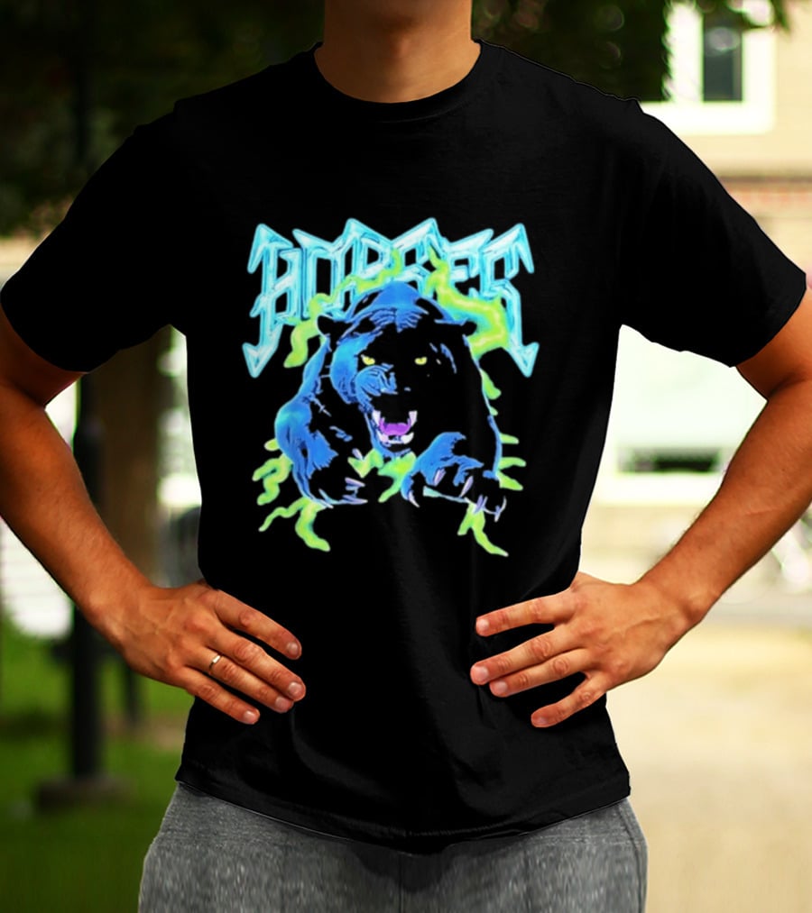 Horses Panther Lightning Metal Band Roar T-Shirt