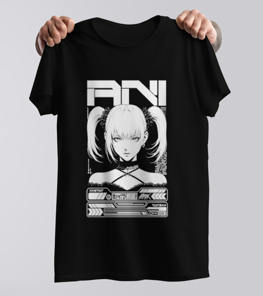 Misa Amane Death Note Anime Ani Grok Kawaii Gothic Style Pigtails T-Shirt