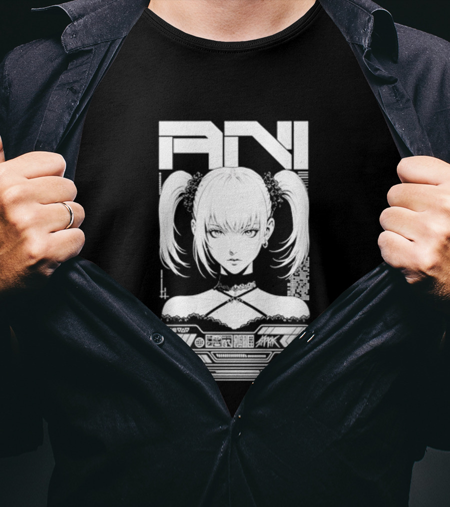 Misa Amane Death Note Anime Ani Grok Kawaii Gothic Style Pigtails T-Shirt