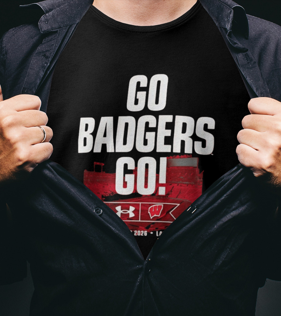 Wisconsin Badgers Go Badgers Go Shamrock Series 2026 Lambeau Field Under Armour T-Shirt