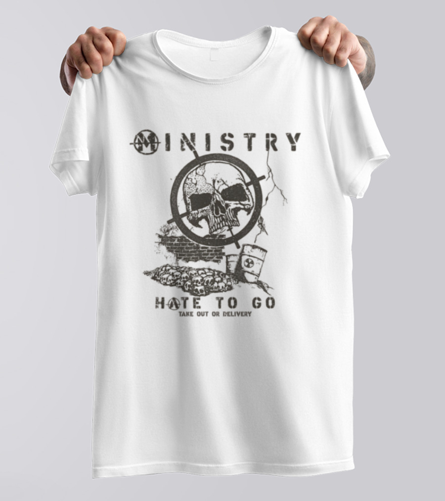 Ministry Hate To Go Psalm 69 Skull T-Shirt
