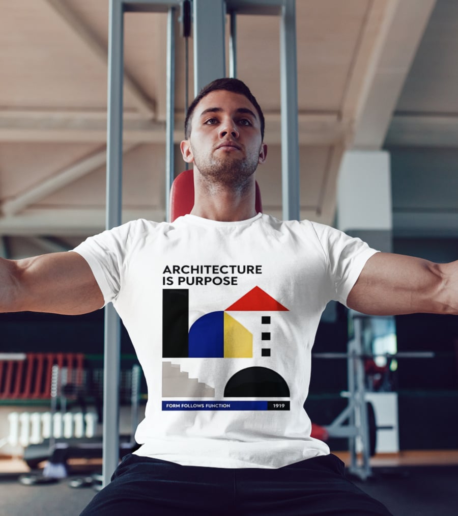 Architecture Is Purpose Form Follows Function 1919 Bauhaus Geometric Shapes T-Shirt