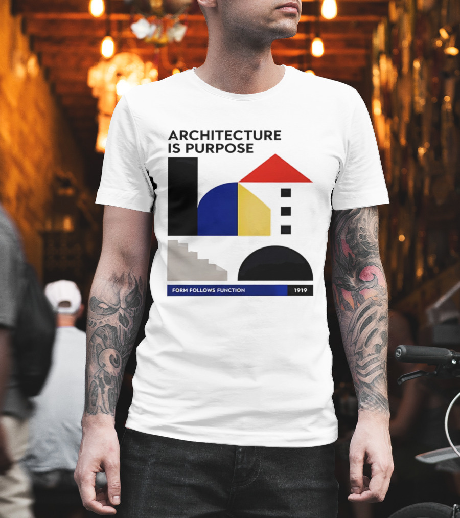 Architecture Is Purpose Form Follows Function 1919 Bauhaus Geometric Shapes T-Shirt