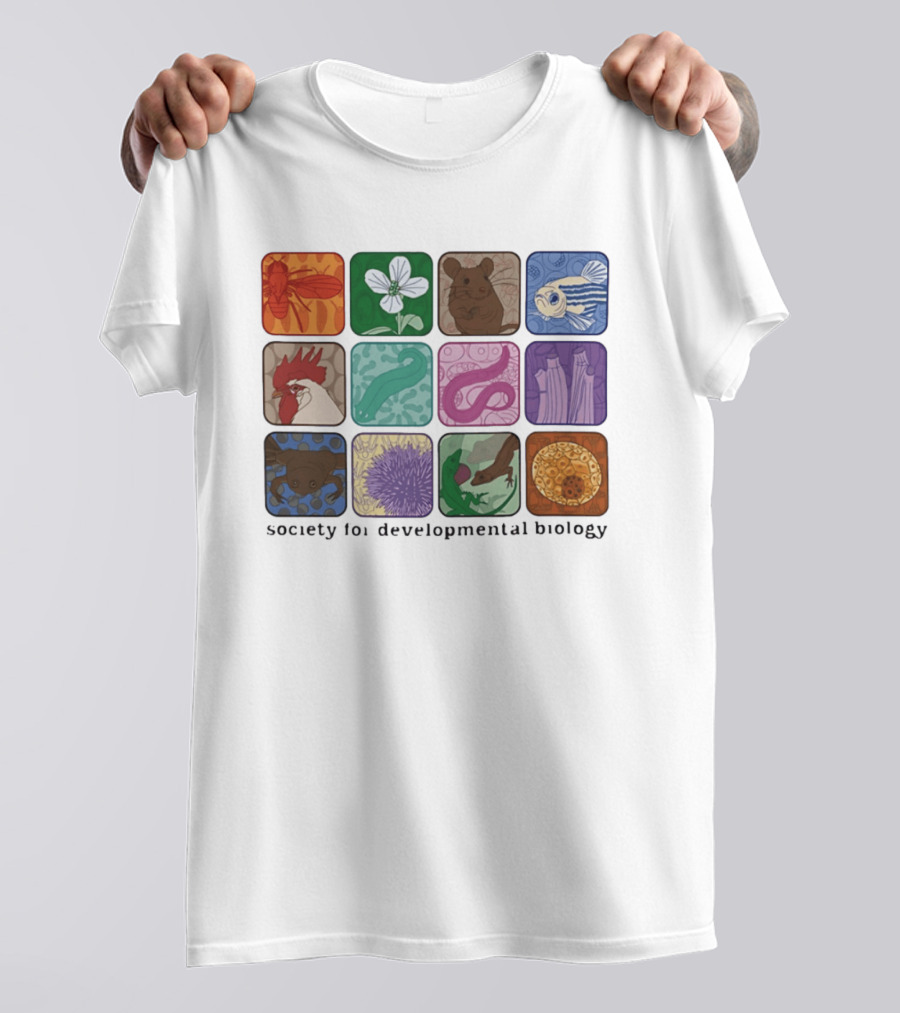 Society For Developmental Biology Organism Insect Flower Rodent Fish Chicken Worm Frog Cells T-Shirt