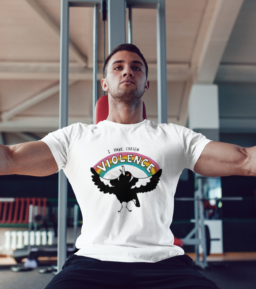 Magpie I Have Chosen Violence Rainbow T-Shirt