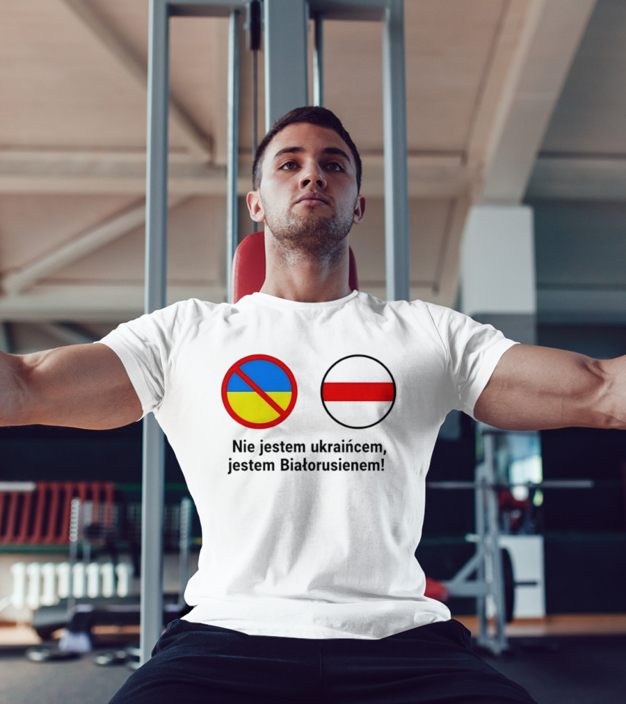 Nie Jestem Ukraińcem Jestem Białorusienem Symbol Z Flagi T-Shirt