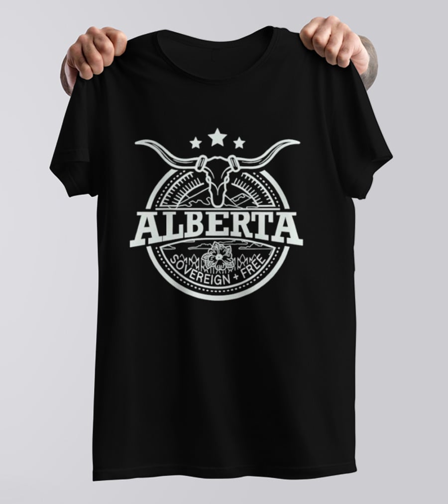 Alberta Cow Skull Sovereign Free Province T-Shirt