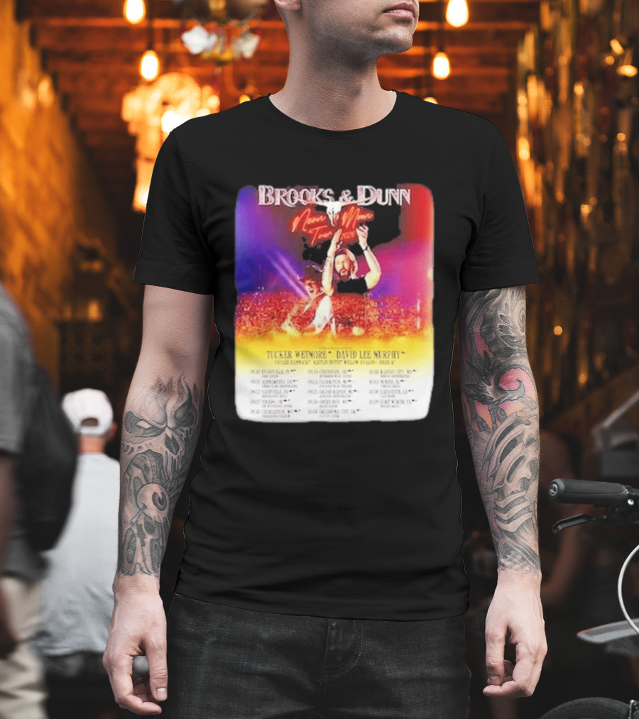 Brooks & Dunn Neon Moon Tour 2026 Tucker Wetmore David Lee Murphy Country Concert Events And Dates T-Shirt