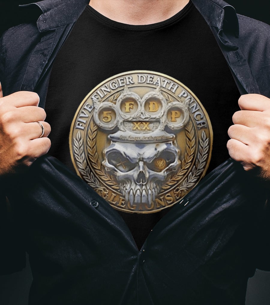 Five Finger Death Punch Skull Knuckles Emblem XX Legions T-Shirt