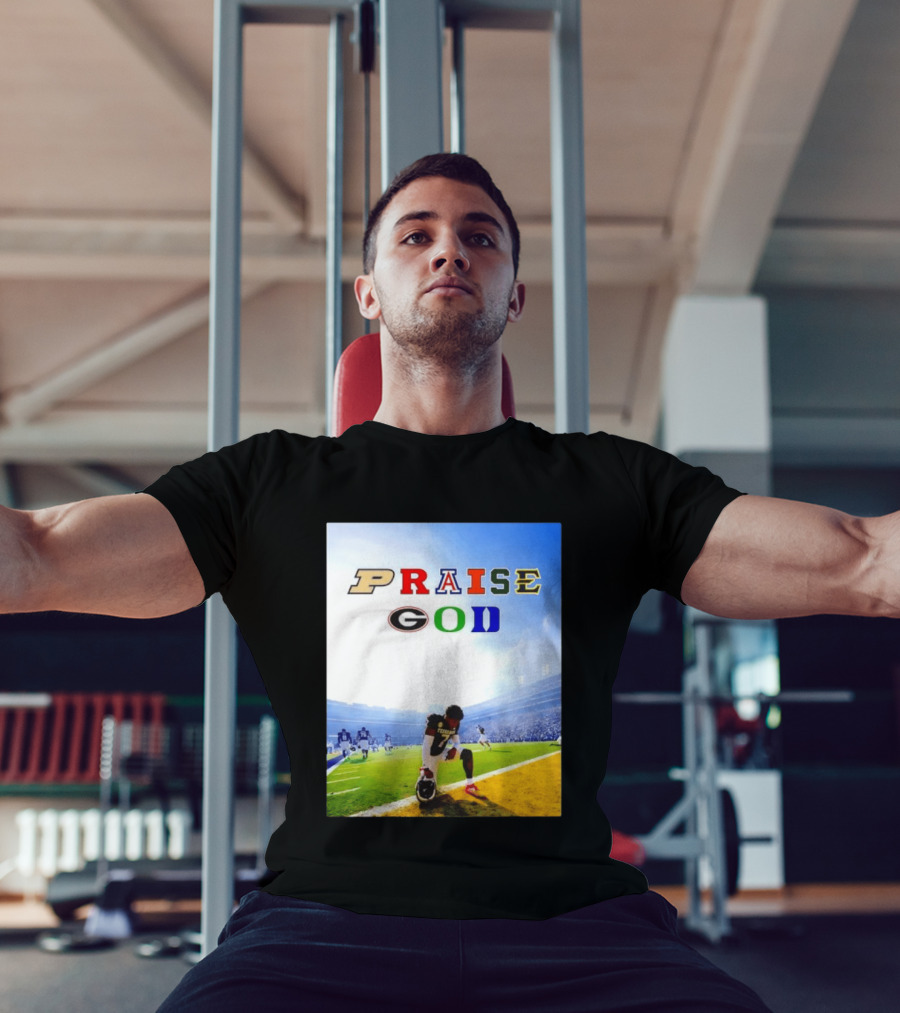 Texas AM Football Player No 7 Praise God Stadium Scene T-Shirt