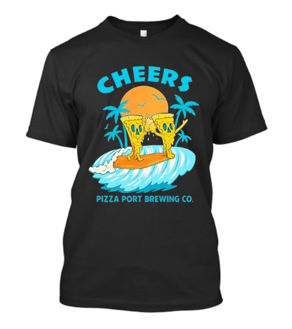 Pizza Port Brewing Co Cheers Surfing Pizza Wave T-Shirt