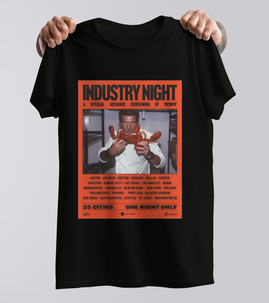 Industry Night A Special Advance Screening Of Tony Live 25 Cities One Night Only T-Shirt