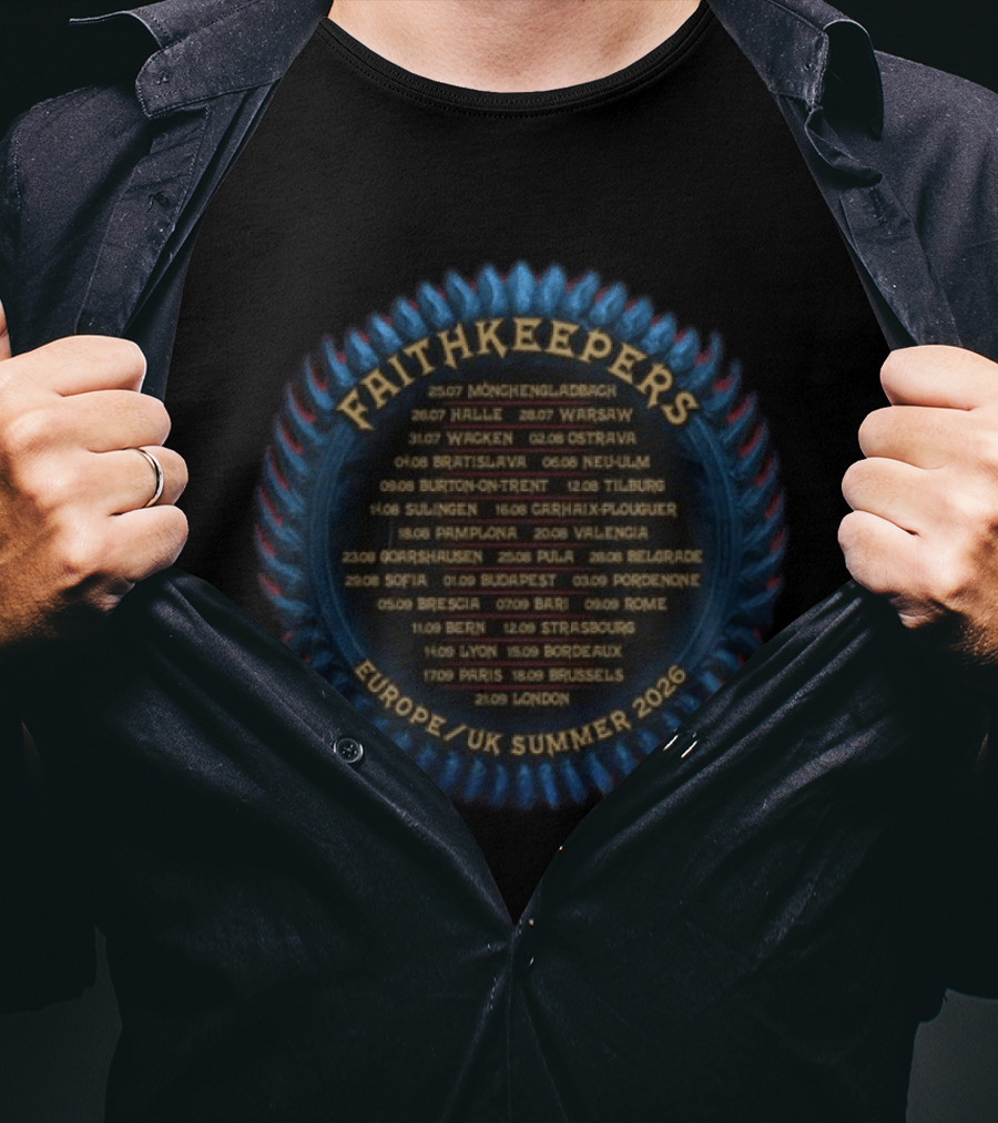 Faithkeepers Europe UK Summer 2026 Tour Dates Judas Priest T-Shirt