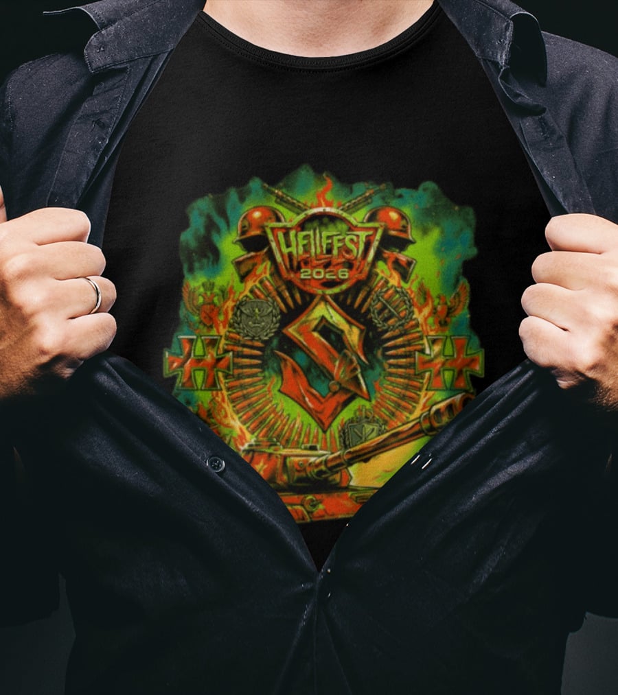 Sabaton Hellfest 2026 Event Flame Tank Skull Cross T-Shirt