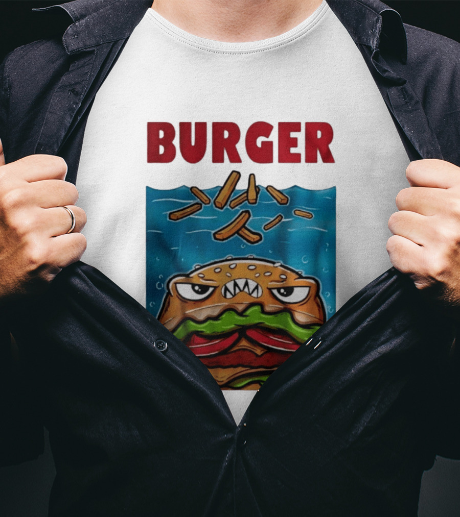 Angry Burger With Fries Burger T-Shirt