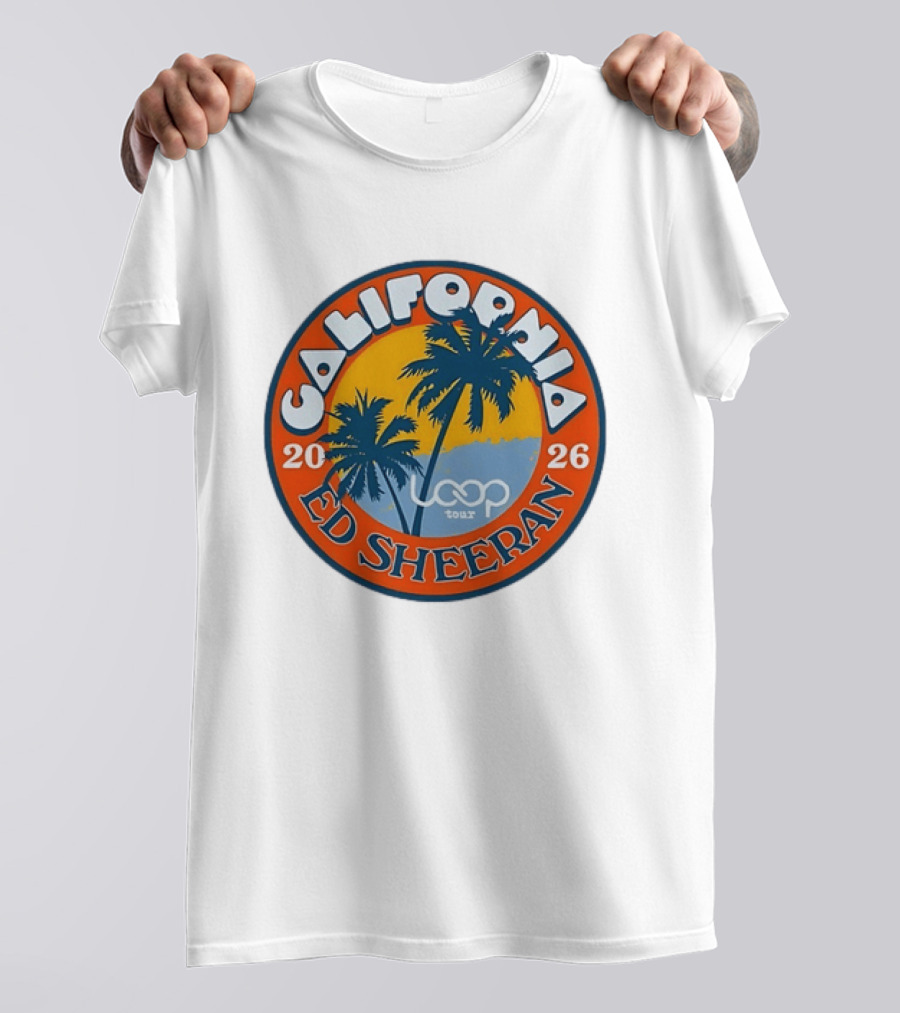 California 2026 Ed Sheeran Loop Tour Palm Trees Circle T-Shirt