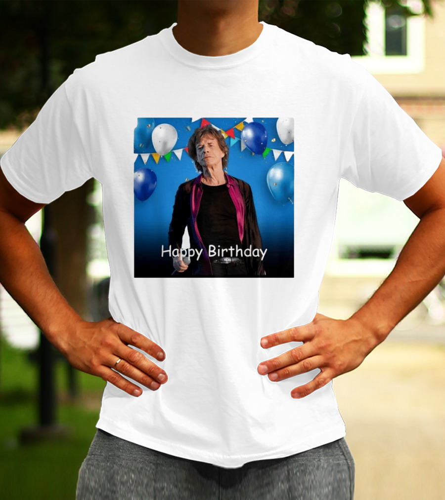 Happy Birthday Sir Mick Jagger Balloons And Banners Celebration T-Shirt