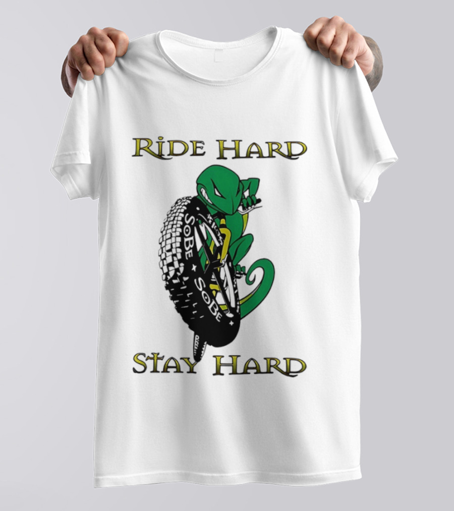 Sobe Chameleon Ride Hard Stay Hard Mountain Biking Tire Concept T-Shirt