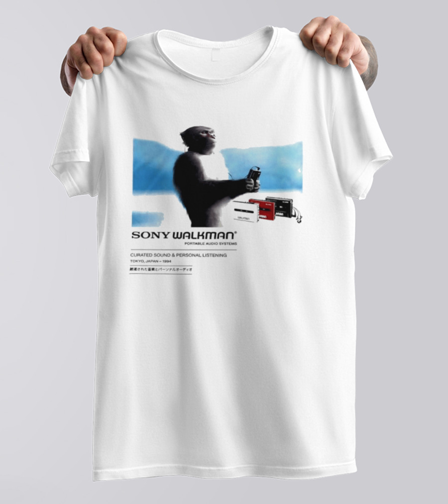 Sony Walkman Chimpanzee Tokyo Japan 1994 Curated Sound Personal Listening T-Shirt