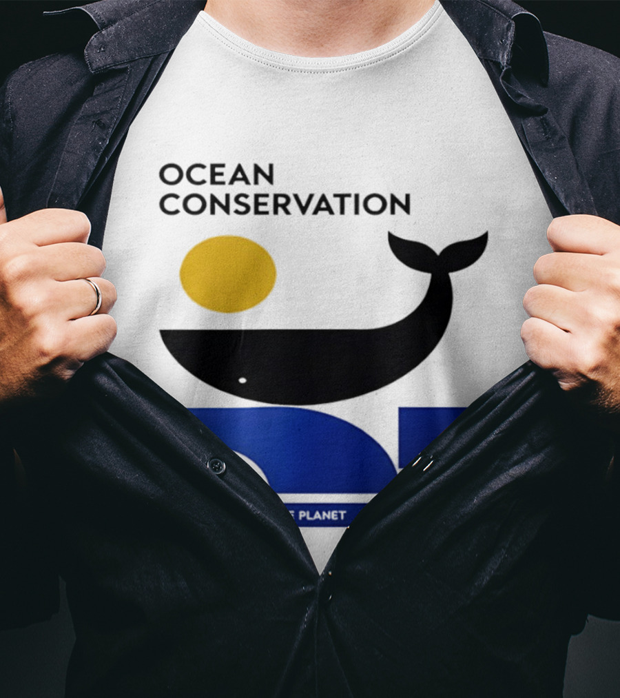 Ocean Conservation Whale Graphic Protect Our Blue Planet T-Shirt