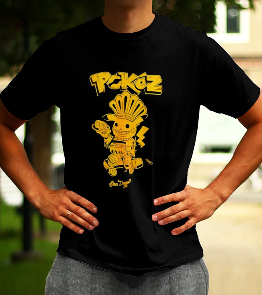 Pikachu Pokez San Diego Skateboard Taco Fun T-Shirt