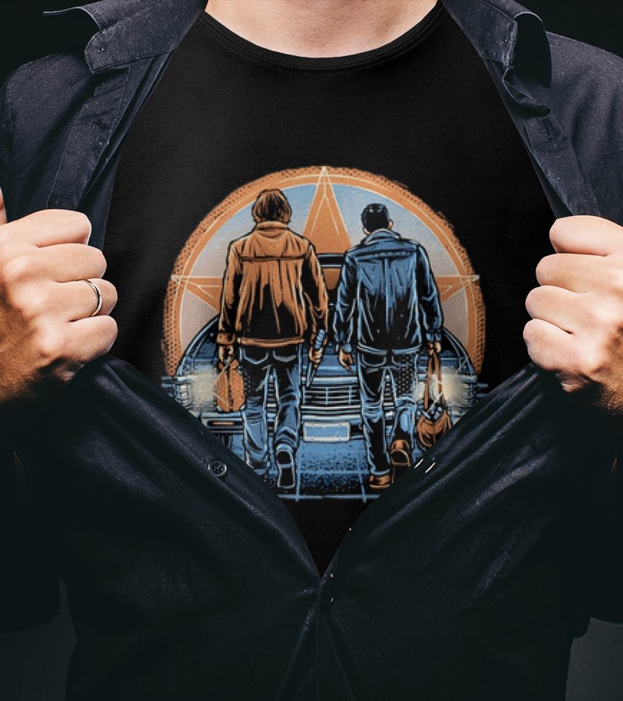 Sam And Dean Winchester Impala Star Supernatural T-Shirt