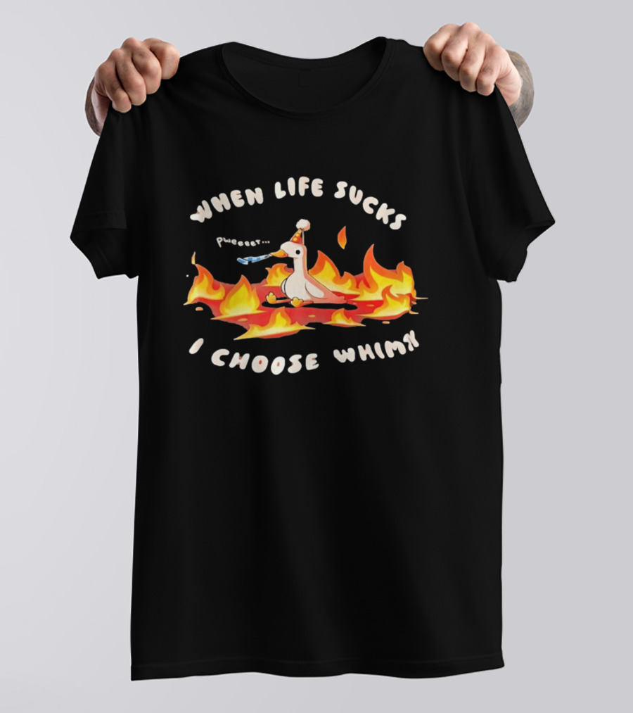 When Life Sucks I Choose Whimsy Duck Party Hat Fire Peep Peep T-Shirt