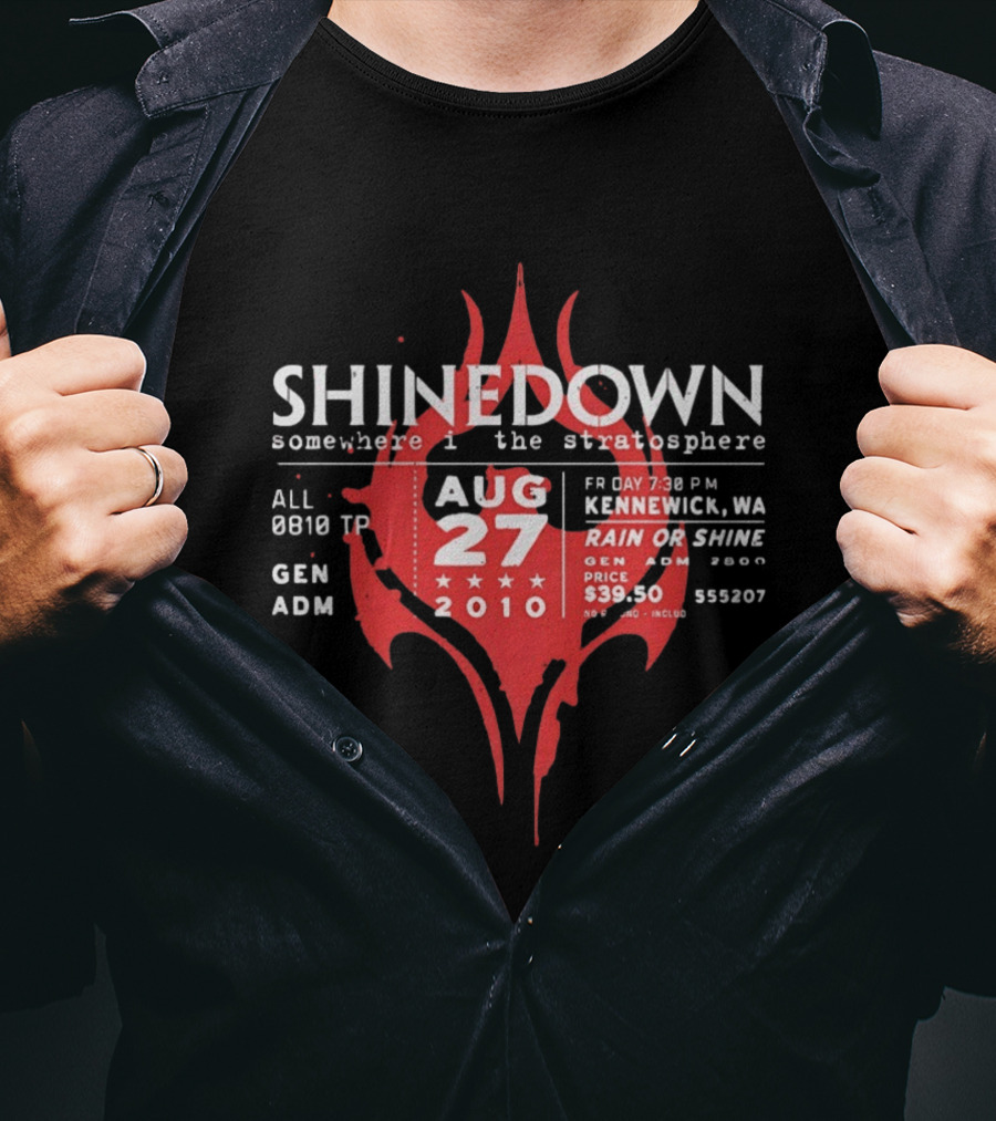 Shinedown Somewhere In The Stratosphere Kennewick Concert August 27 2010 General Admission T-Shirt