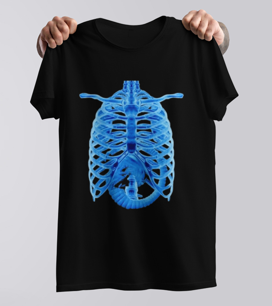 Alien Chestburster X Ray Rib Cage Black T-Shirt