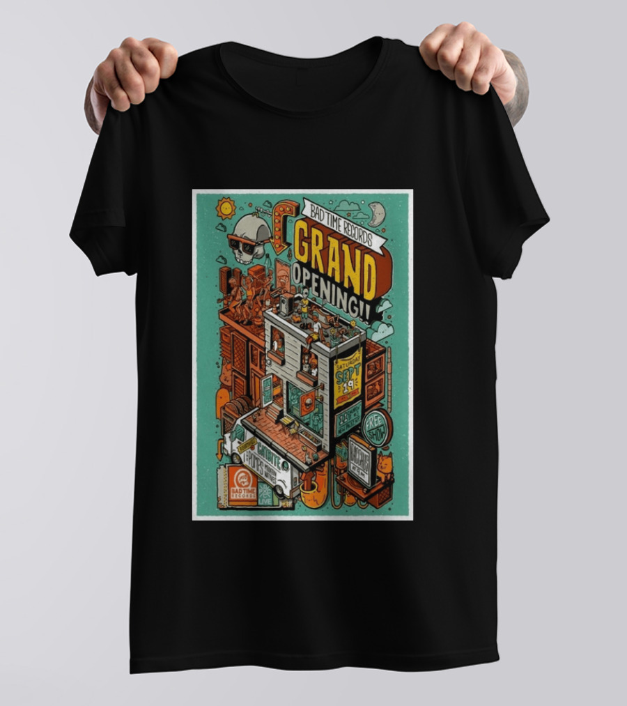 Bad Time Records Grand Opening New Paltz NY September 19 Free Show T-Shirt