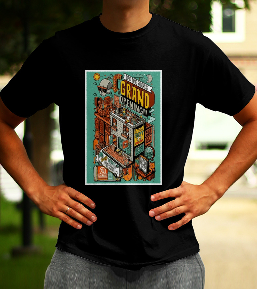 Bad Time Records Grand Opening New Paltz NY September 19 Free Show T-Shirt