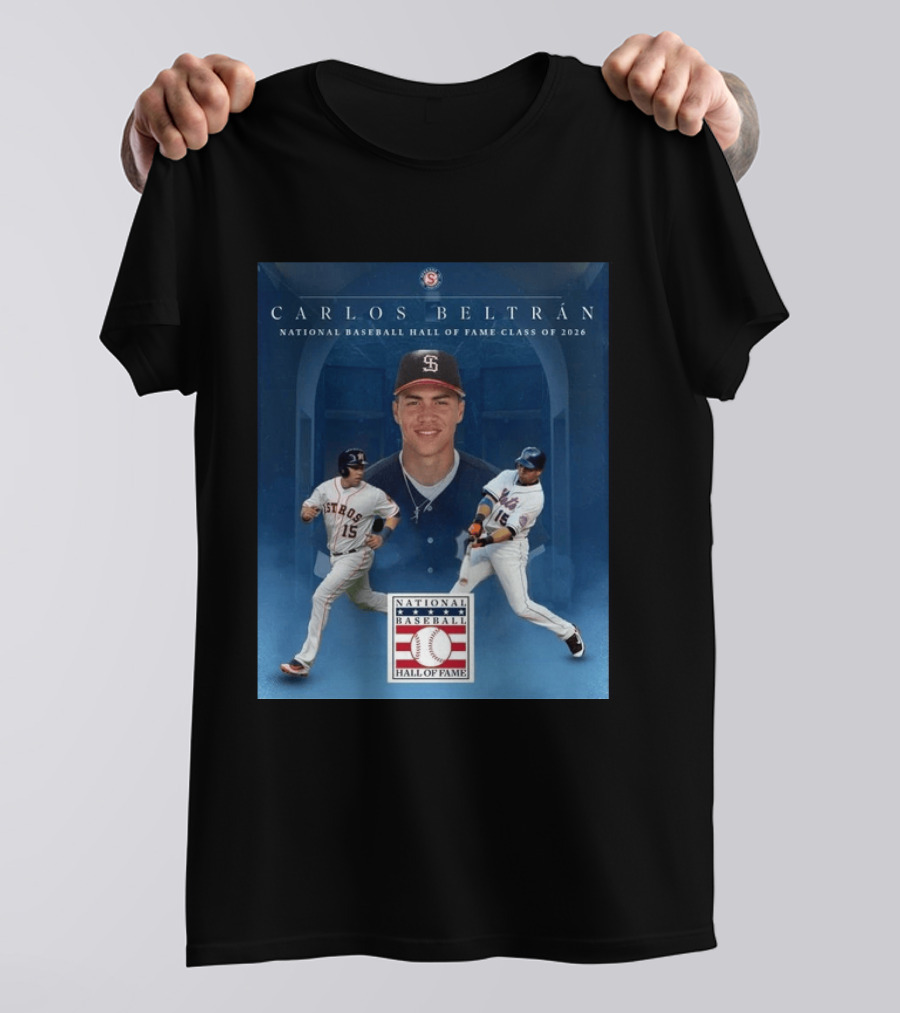Carlos Beltrán National Baseball Hall Of Fame Class Of 2026 Induction MLB Star Recognition T-Shirt