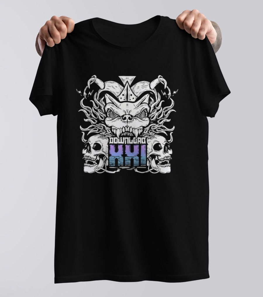 Download XXI Skull Demon Heavy Metal Flame T-Shirt