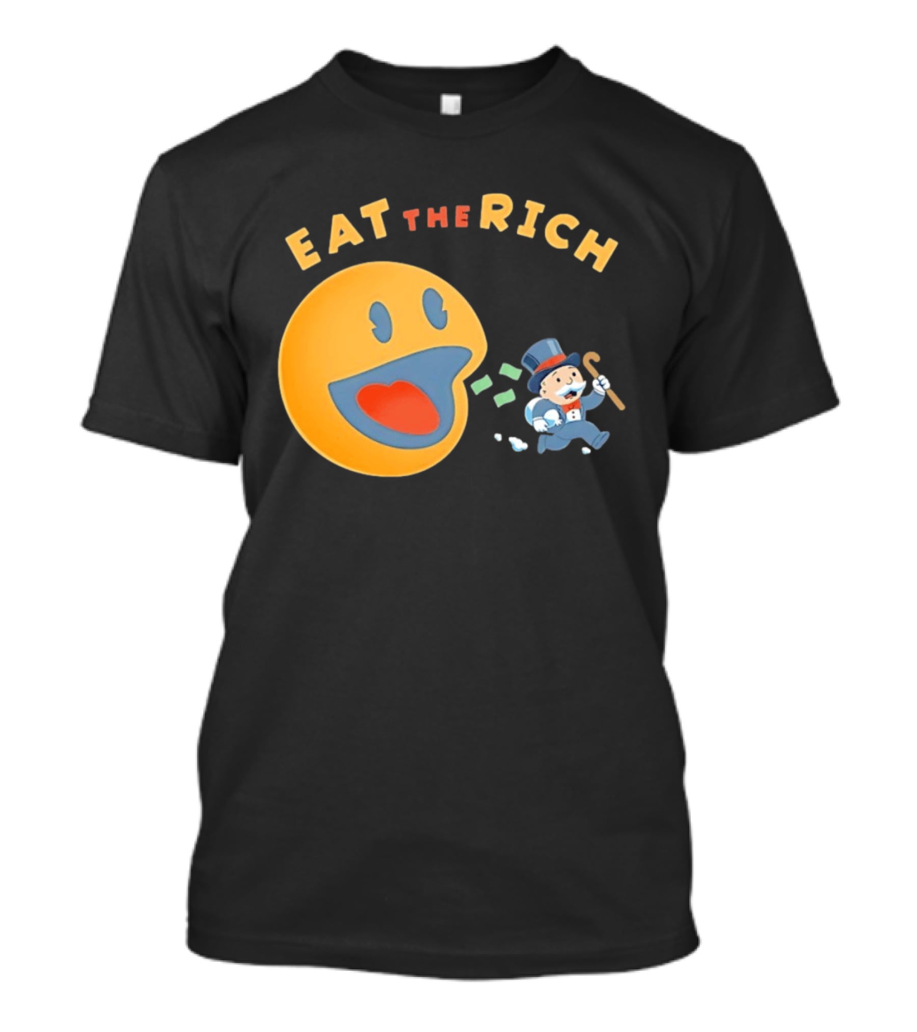 Eat The Rich Monopoly Man Pac Man Capitalism T-Shirt