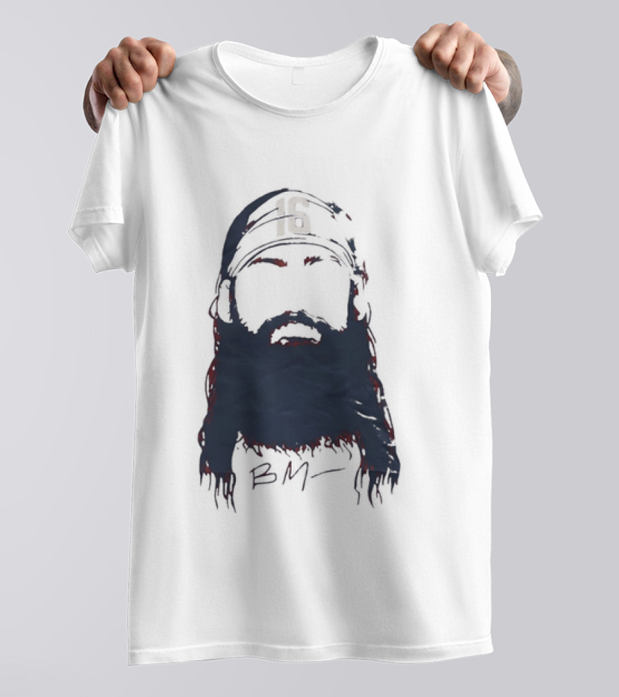 Brandon Marsh 16 Philadelphia Phillies Beard Silhouette BM Cap T-Shirt