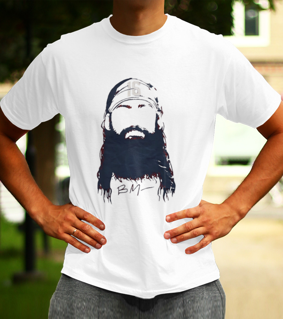 Brandon Marsh 16 Philadelphia Phillies Beard Silhouette BM Cap T-Shirt