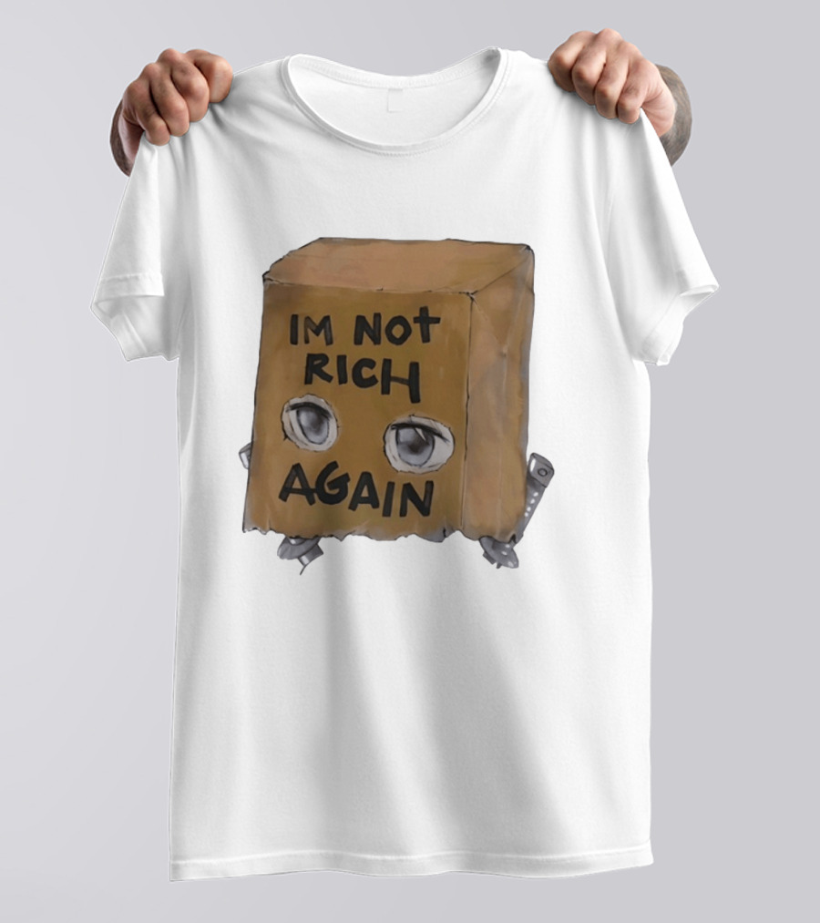 I'm Not Rich Again Paper Bag Anime Eyes T-Shirt