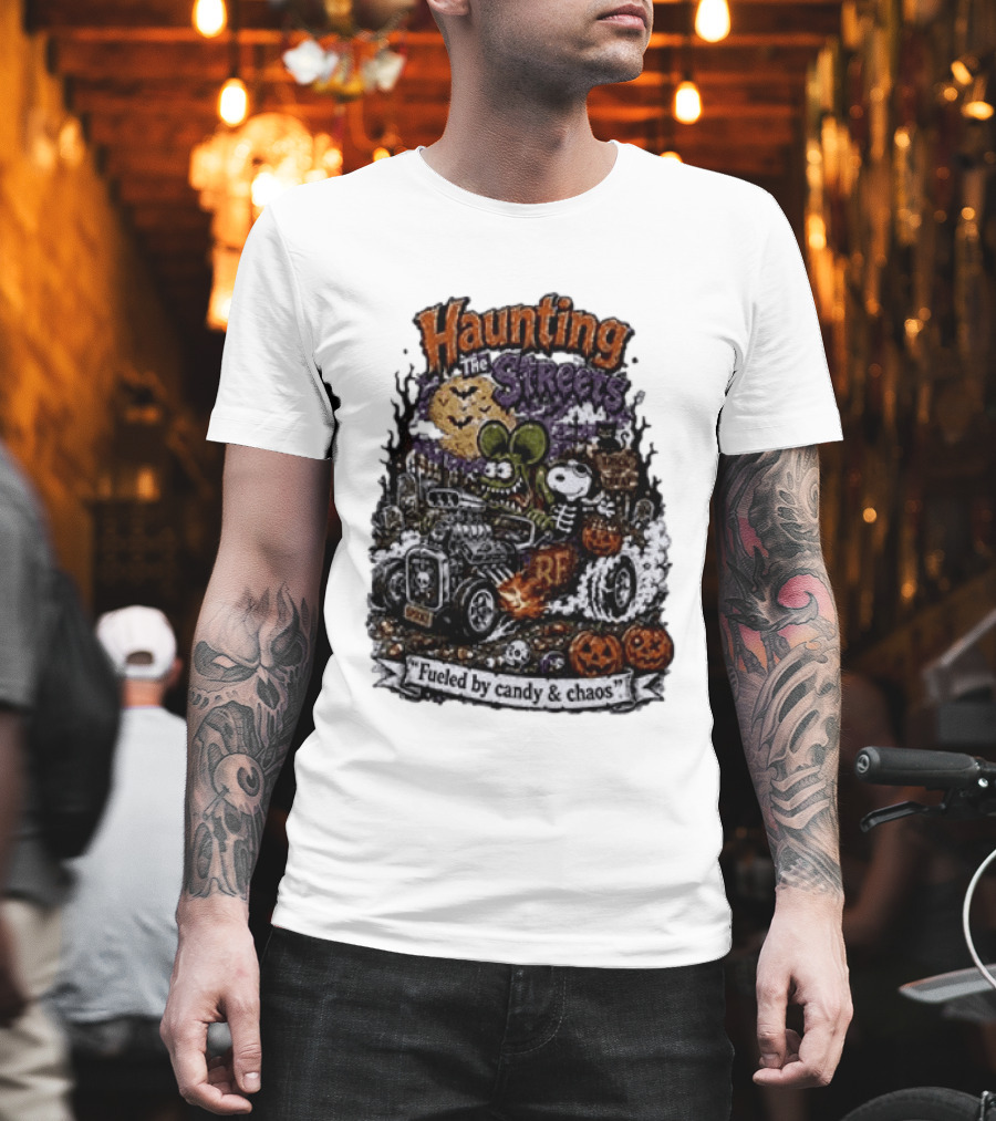 Peanuts Snoopy X Rat Fink Haunting The Streets Fueled By Candy & Chaos Halloween T-Shirt