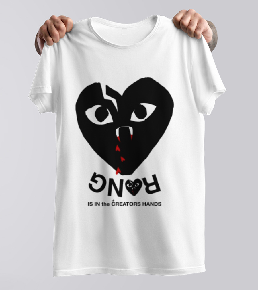 Revenge Store Rvg White Heart Eyes Fangs Red Drip T-Shirt