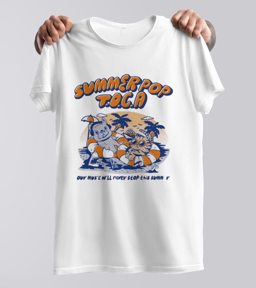 Summer Pop TOCA French Bulldog And Cat Endless Summer Music Vibes T-Shirt