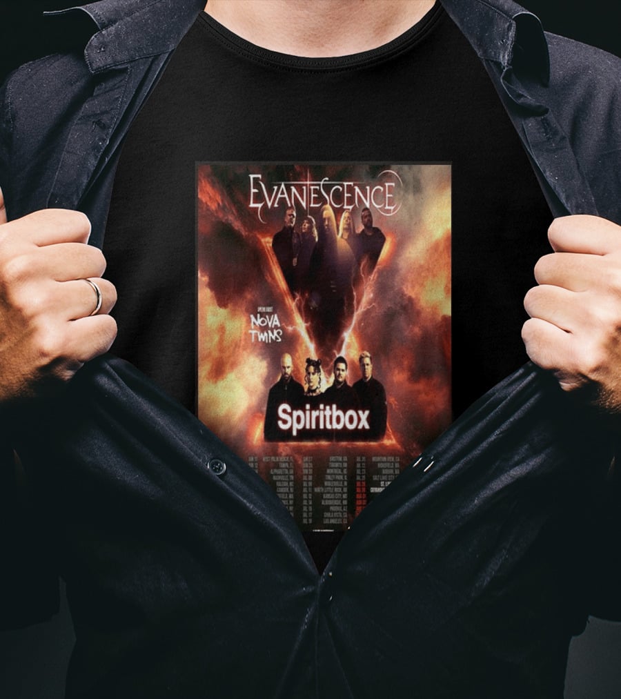 Evanescence US Tour 2026 Featuring Nova Twins And Spiritbox T-Shirt
