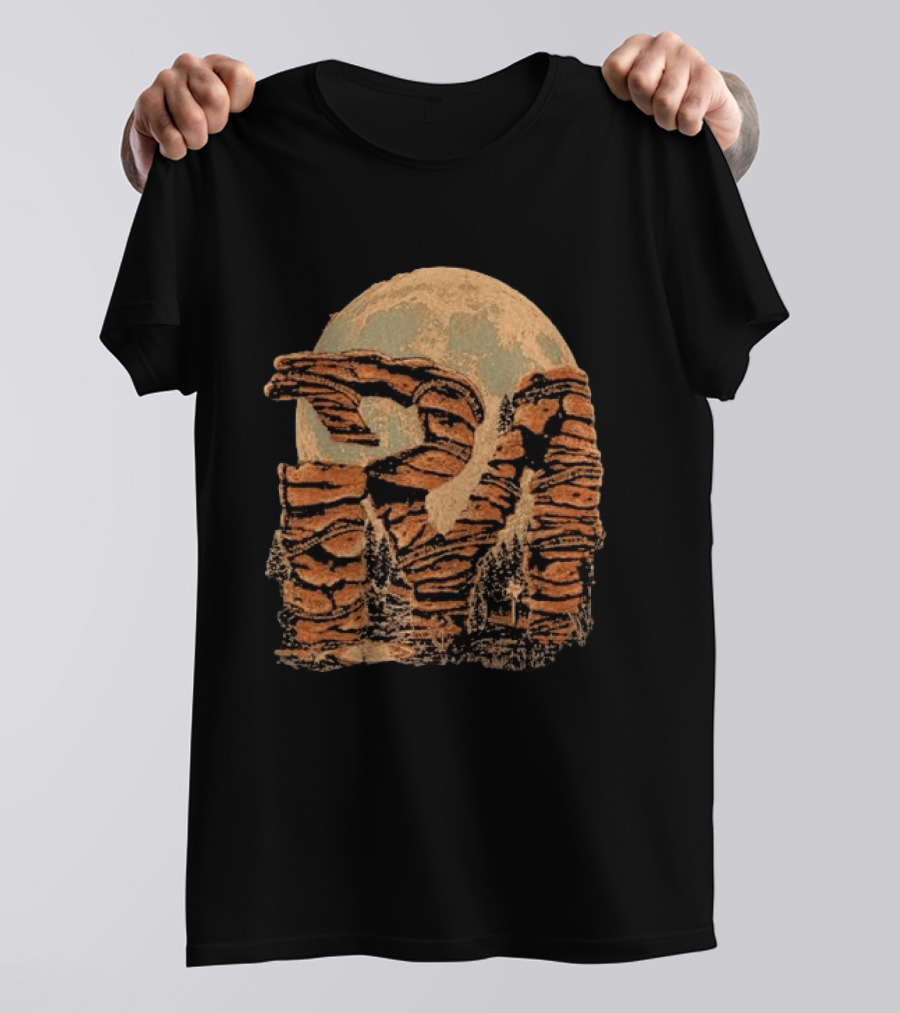 Parker Mccollum Red Rocks 2026 Moonlit Canyon Scenery T-Shirt