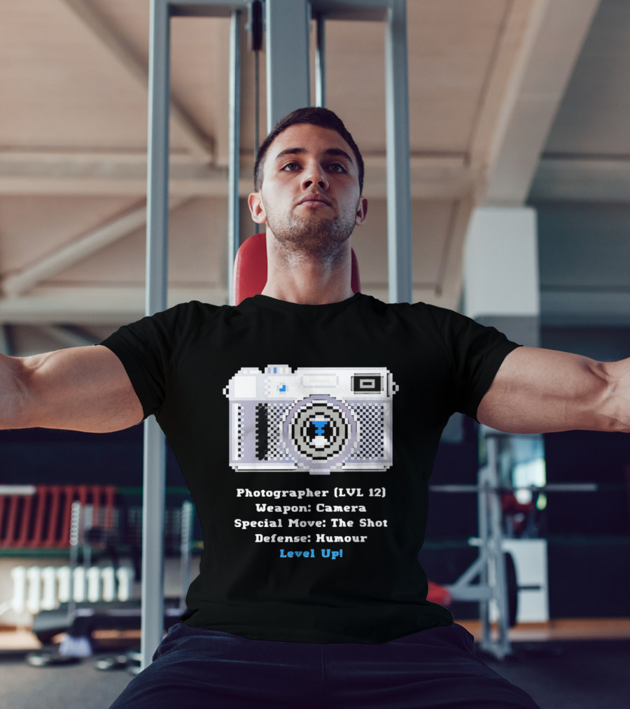 Photographer LVL 12 Weapon Camera Special Move The Shot Defense Humour Level Up T-Shirt