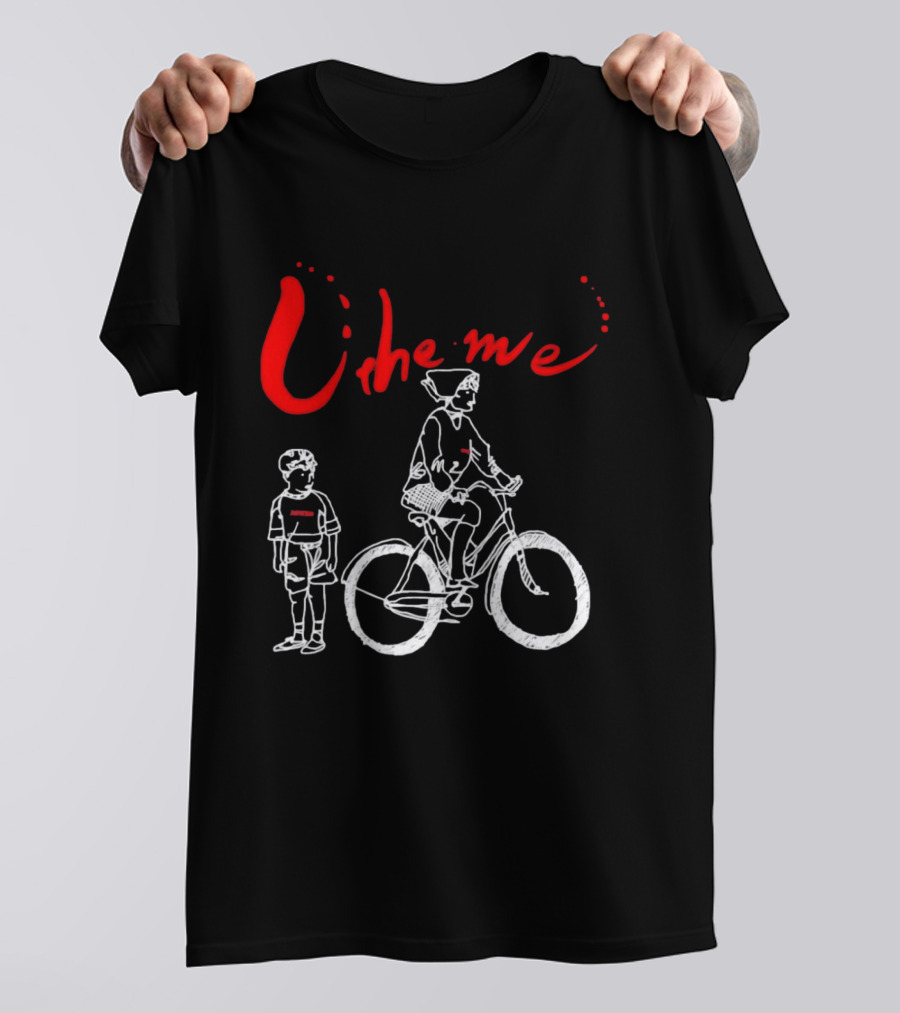 Utheme Rider And Standing Boy Cycling Sport Scene T-Shirt