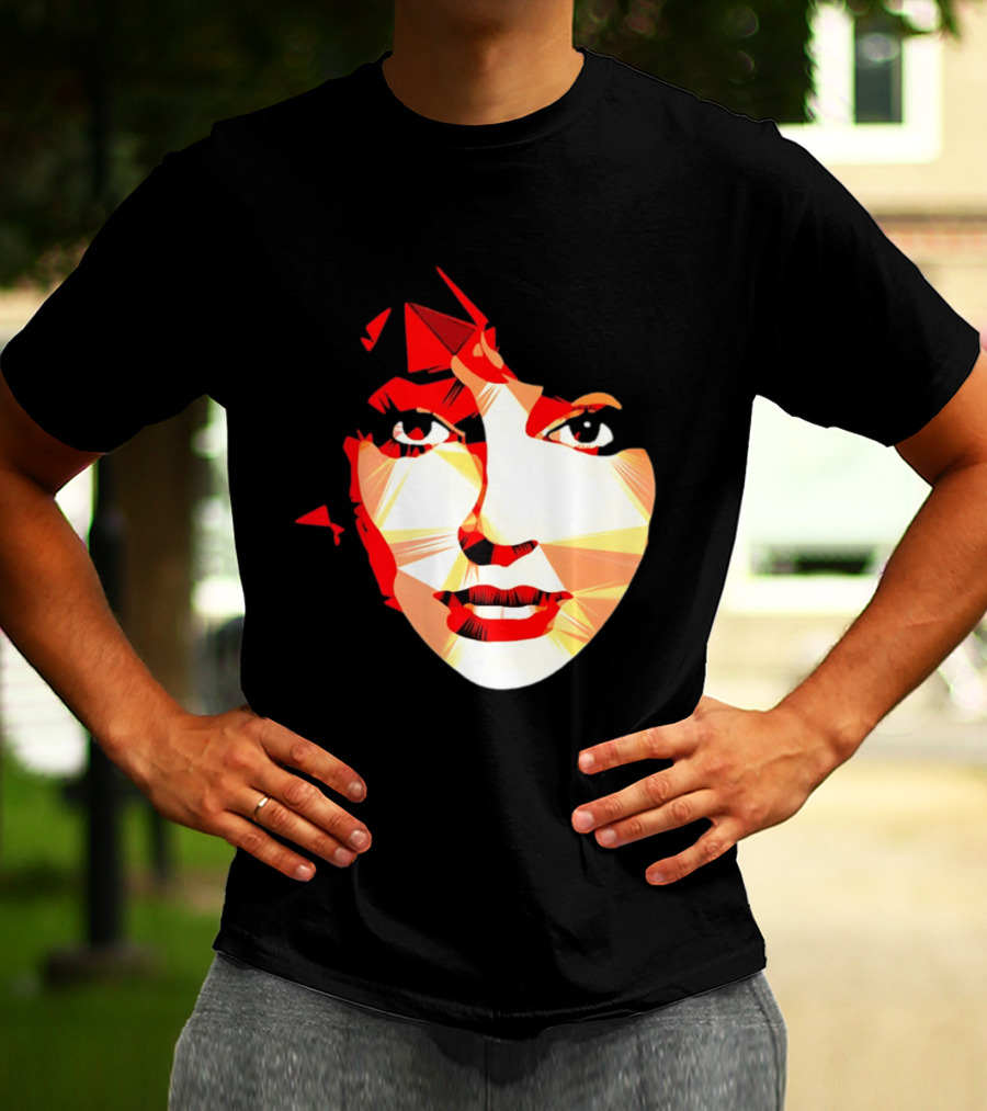 Kate Bush Geometric Pop Singer Red Orange Faceted T-Shirt