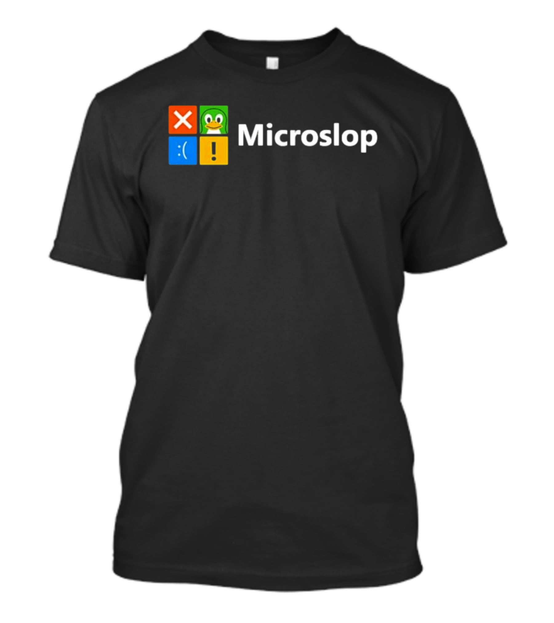 Microslop Linux Penguin Error Icon Blocks T-Shirt